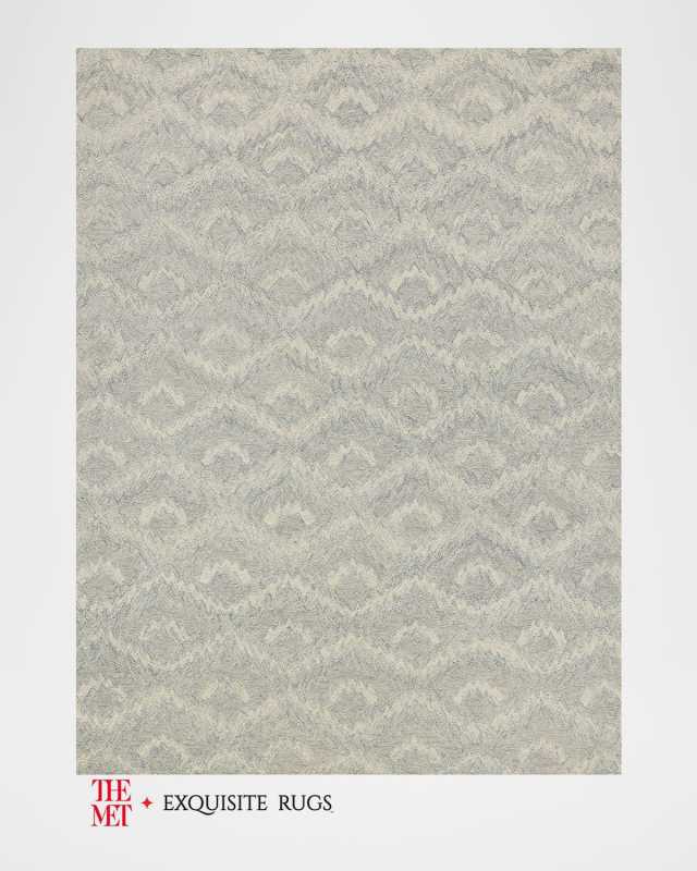 Bargello Hand-Tufted Gray Rug, 9' x 12'